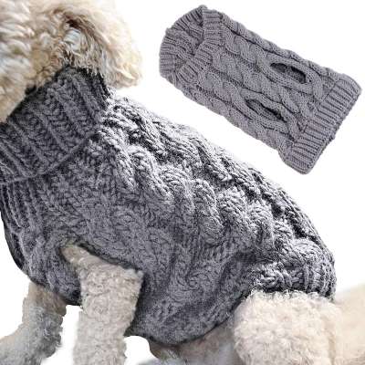 Pet Dog Knitting Sweater Coat Thickening Pullover Knitwear Crochet Coat Clothes for Small Medium Large Dog Puppy Cat